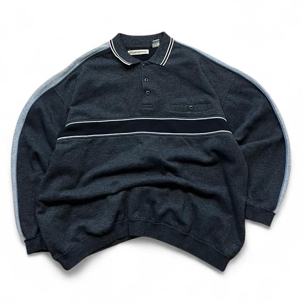 Munsingwear Men's Navy and Grey Sweatshirt